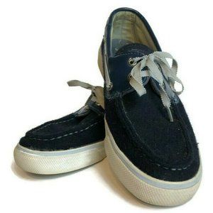 Sperry Top Sider Womens Canvas Tennis Shoe Sneakers 7 M Blue Nautical Boating